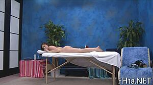 suggestive massage turns into something more in parlour