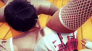 Is Miwa getting blowjob and fucked in hentai?