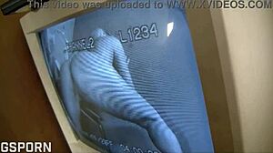 Jasmina Jolie Deepthroats at Texas Glory Hole in Bathroom.