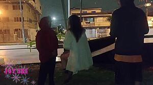 Tattooed Girl Deepthroats Big Cock Outdoors