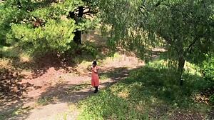 madelyn marie and natasha marley model in outdoor group scene with big tits