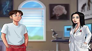 damn, teacher in summertimesaga shocked by my huge cock size