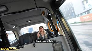 Spanish babe macarena lewis rides in fake taxi adventure