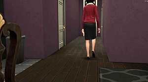 Japanese stepmom catches stepson masturbating then fucks him