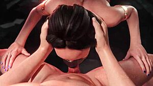 Kitana gives deadly blowjob to Bulging Senpai in hardcore scene