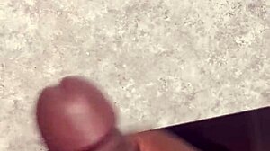 huge cumshot covers bathroom counter