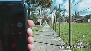 Super cute Latina amateur meets cock on her first casting! 😍