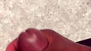 huge cumshot covers bathroom counter