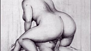 Sbírka vintage erotického umění z retro anime hentai kreslených filmů