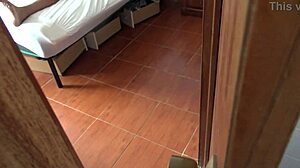 Taboo Stepmother Spies on Stepson Masturbating in Bedroom Voyeur Scene