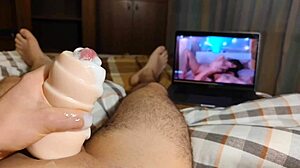 Alexhuff jerks off with toy, moaning and cumming multiple times