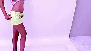 Blonde teen asks step-dad for cum on sofa! 😏