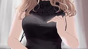 Anime Girl In Black Dress Rides And Gets Covered