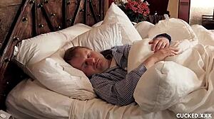 yo, watch this brunette babe cuck her man with deepthroat!