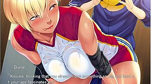 kasshoku bitch hitozuma gets wet titty fuck in anime game