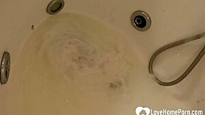 brunette girlfriend shaves pits and pussy clean