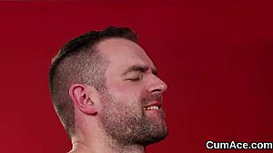 hot babe receives facial cumshot and swallows every drop