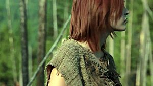 Wow, watch this naked girl touch herself in forest!