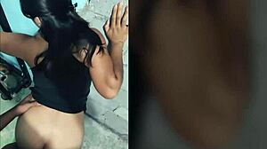 Fucking a Latina Brunette Against the Wall.