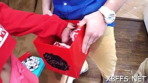 several teen girls play fun games together