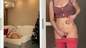 Stepmom and Stepdaughter Masturbate Together on New Year's Eve