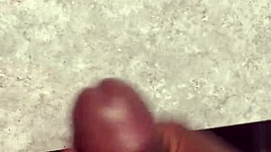 huge cumshot covers bathroom counter