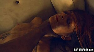 Bound Brunette Licked Roughly in Outdoor Group