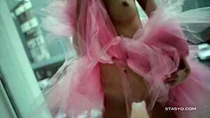 Sveta dances beautifully in her pink tutu.