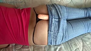 I hid a camera to watch latina mom resting near her huge dildo