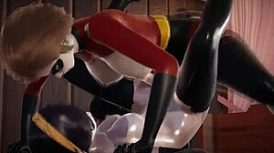 Veo a Violet Parr creampiada por Helen en doble futa