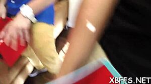 several teen girls play fun games together