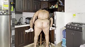 my neighbor stays over and gets a wild tit job