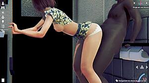 Just spied on some wild toilet action in 3D cartoon.