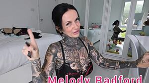 melody radford tries on black and red lingerie, showing off her big ass and tits in closeup, what do you think?