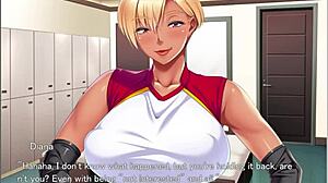kasshoku bitch hitozuma gets wet titty fuck in anime game