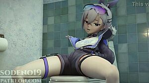 Yo, Silver Wolf caught jerking off, then gives epic footjob and blowjob!