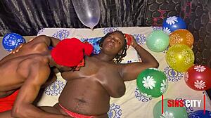 Sins city christmas sex featuring ebony african with big tits