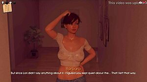 In my pleasure 37, the redhead shows her big tits.