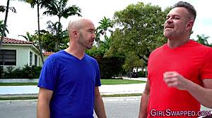 Why is this sucking teen getting cum dumped in a group with old and young in high definition?