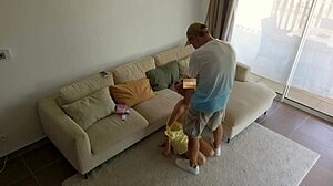 Cheating Husband Bangs Babysitter Hard