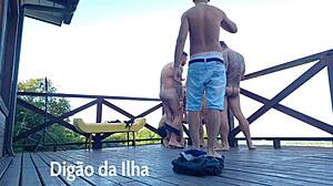 suruba on the balcony with that gorgeous redhead getting banged hard