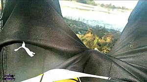 wife giving blowjob at public lake