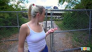 Blonde Teen Cameron Mynx Feels Passion Outdoors