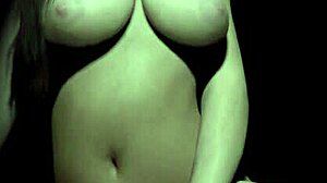 Beautiful plum girl rides dildo hard in the dark!