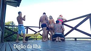 suruba on the balcony with that gorgeous redhead getting banged hard