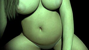 Beautiful plum girl rides dildo hard in the dark!