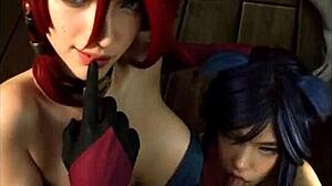 i love miss fortune and ahri in uncensored hentai cosplay