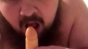 young gay chub sucks and rides dildo 😏