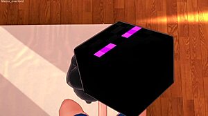 novia se viste por completo de enderman para jugar en su cama hentai 3d minecraft!