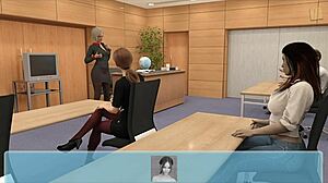 big city pleasures 19: trapped under table in anime game scenario